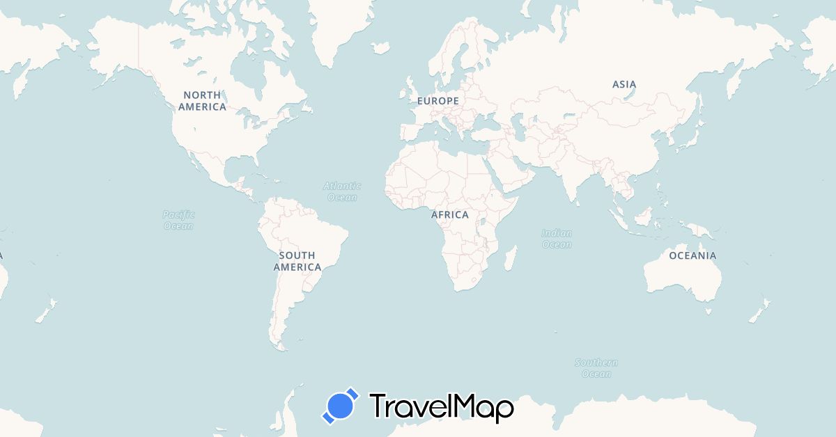 TravelMap itinerary: driving in Angola, Botswana, Kenya, Madagascar, Malawi, Namibia, South Sudan, Swaziland, South Africa (Africa)